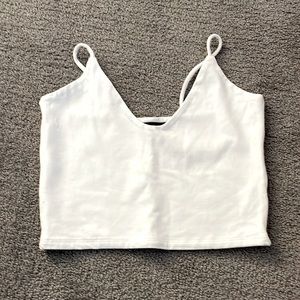 Groceries Apparel Scoop/V-Neck Crop Top - White - XS